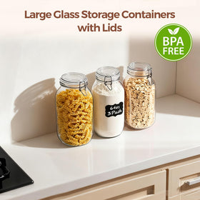 ComSaf coffee beans and pasta stored in jars retain aroma.