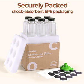 ComSaf 8 oz square spice bottles optimize pantry layout.