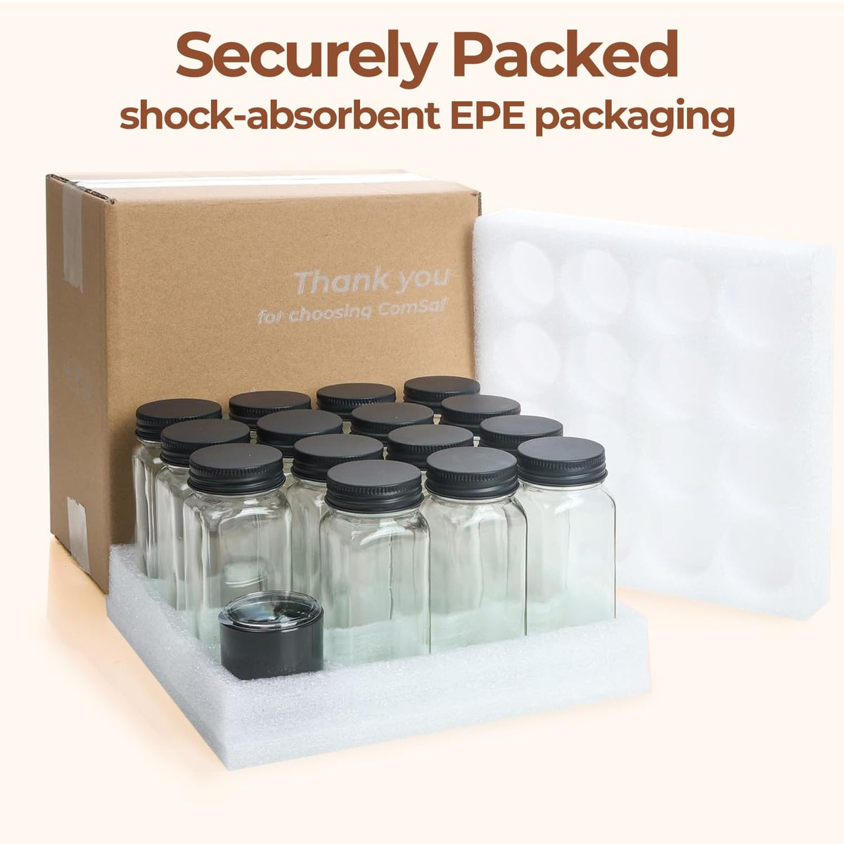 ComSaf compact 4oz jars maximize space without compromising style