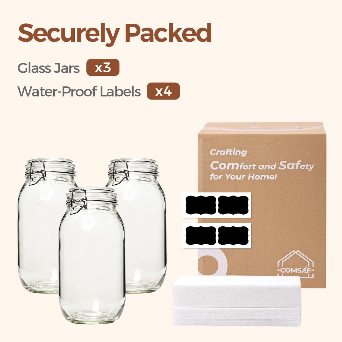 ComSaf complete pantry makeover jar set keeps ingredients accessible.