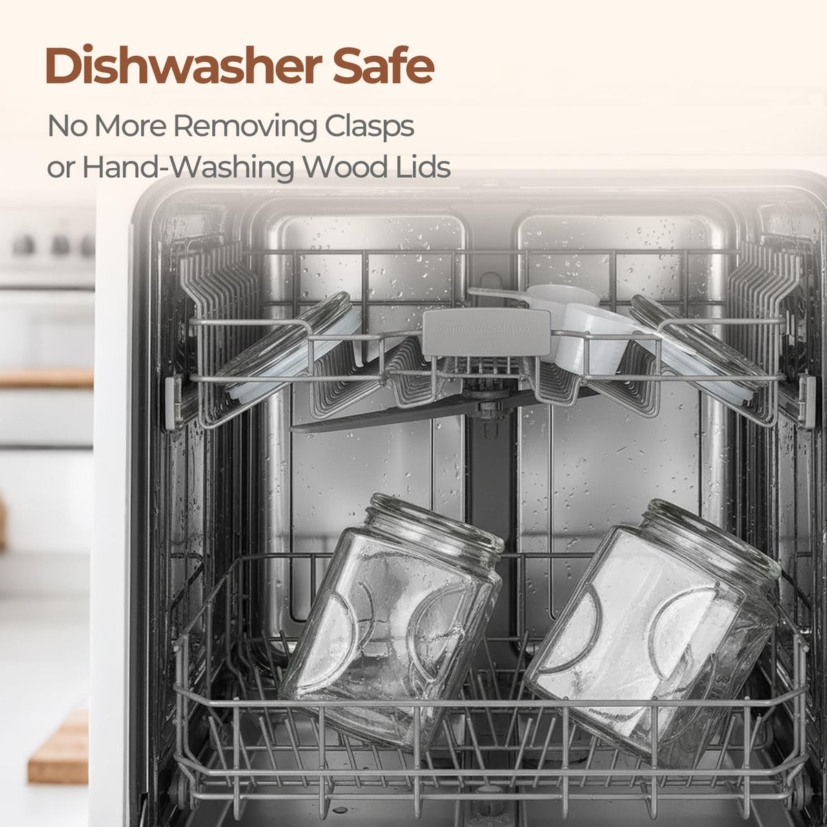 ComSaf dishwasher-safe glass jar for simple kitchen cleanup