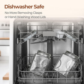 ComSaf dishwasher-safe glass jar for simple kitchen cleanup