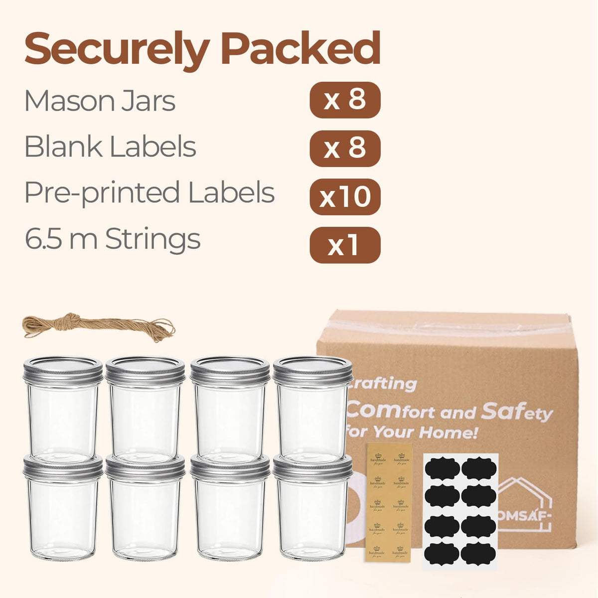 ComSaf DIY candles in jars for personalized wedding or party décor