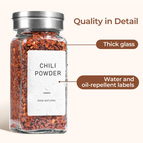 ComSaf spice jars upgrade pantry with a modern minimalist look.