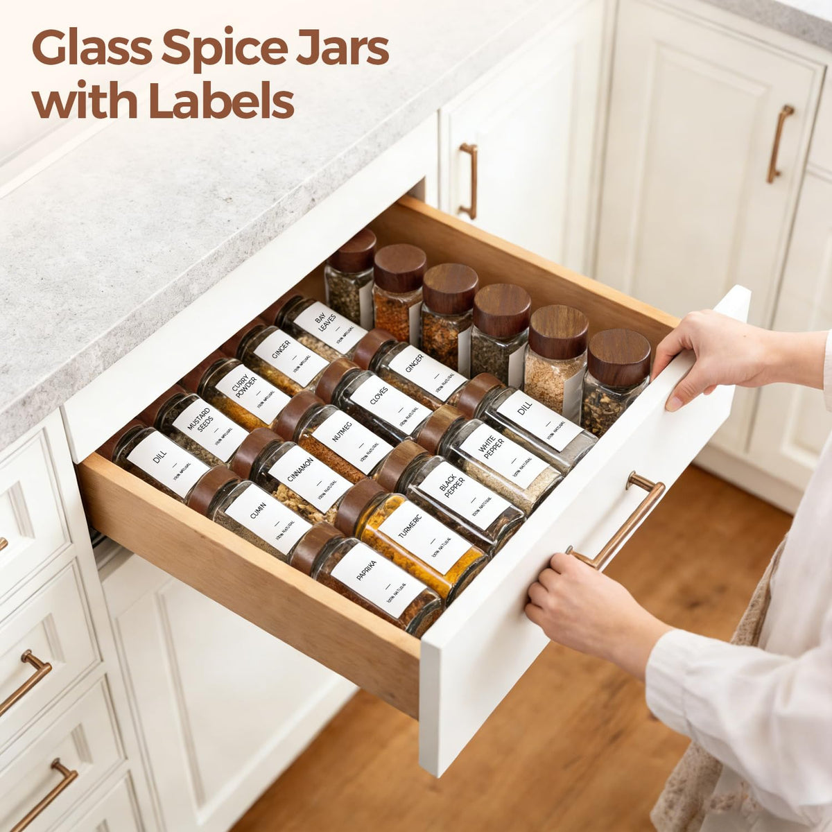 ComSaf dual-function lids simplify powder and granulated spices.