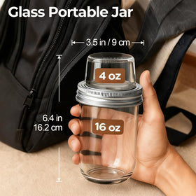 ComSaf two-pack glass jars keep dry ingredients separate for parfait customization.