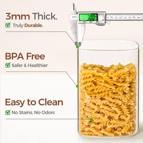 ComSaf durable glass jar with lid—great for rice or dry goods.