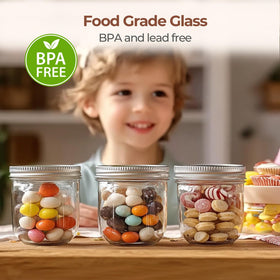 ComSaf durable glass jar stands up to dishwashers for easy cleanup.