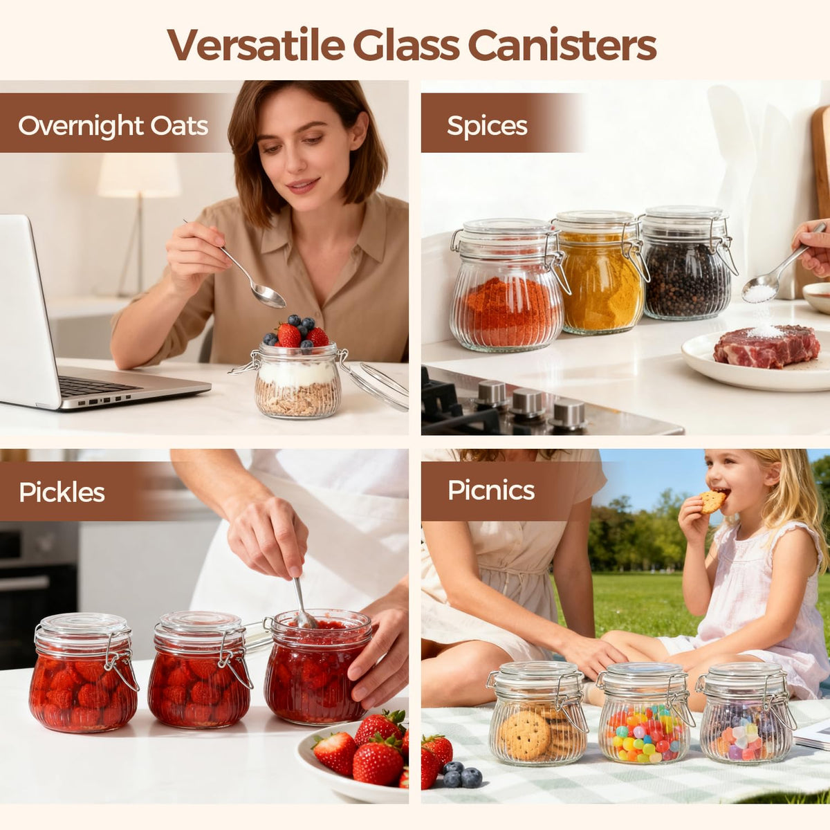 Smooth interior ComSaf canisters are easy to fill and clean.