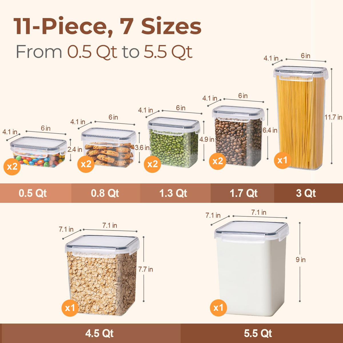 ComSaf extra large 5-5qt container for rice or pet food storage