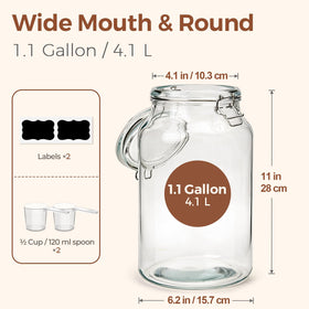 ComSaf extra-wide mouth 4-inch opening eases filling and cleaning.