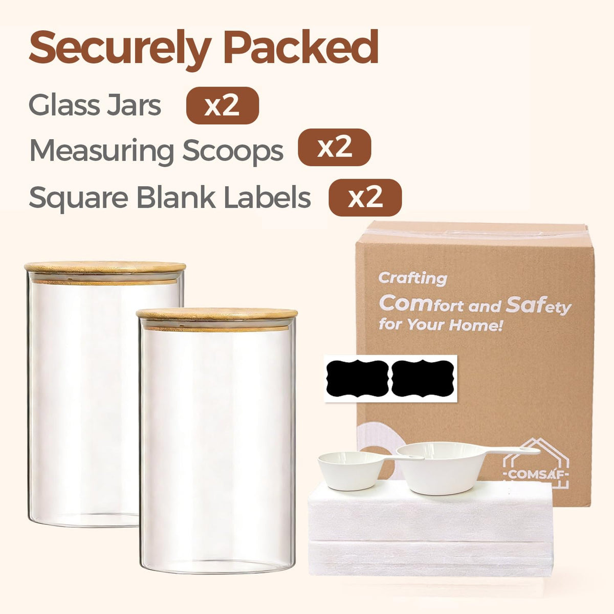 ComSaf versatile storage for flour, sugar, and rice in a 1-gallon canister