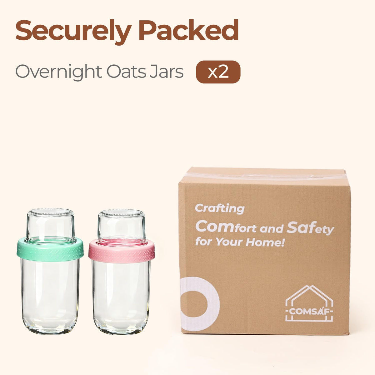 ComSaf food-grade glass jar combines durability with practical style