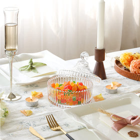 ComSaf glass candy jar with lid keeps treats dust-free and accessible