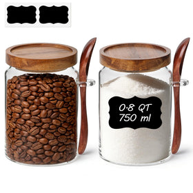 ComSaf glass coffee canister with clear view keeps beans fresh and accessible