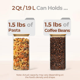 ComSaf glass container with bamboo lids provides airtight storage for staples.