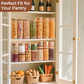 ComSaf glass jars for cookies and snacks with clear visibility