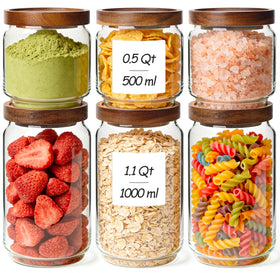 ComSaf glass pantry jars with stacked design for compact organization and easy access.