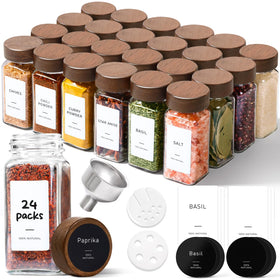 ComSaf glass spice jar with square lid provides secure, aroma-preserving storage.