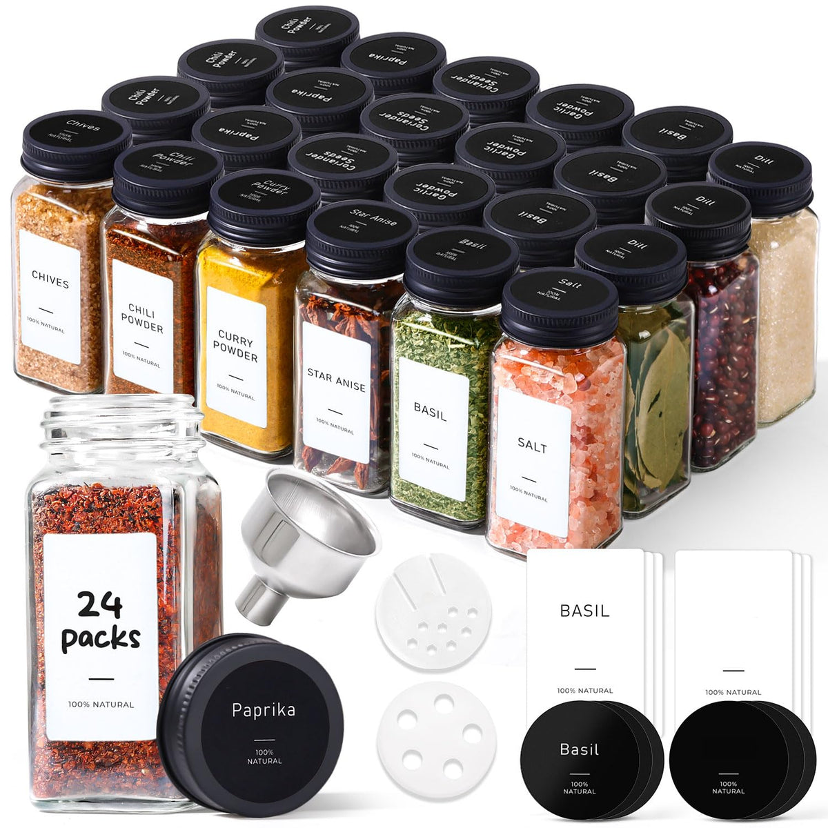 ComSaf glass spice jars with labels organize your pantry efficiently.
