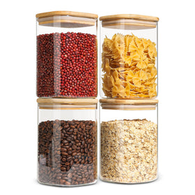 ComSaf glass storage container with lid for 1-2 qt capacity, ideal pantry organization.