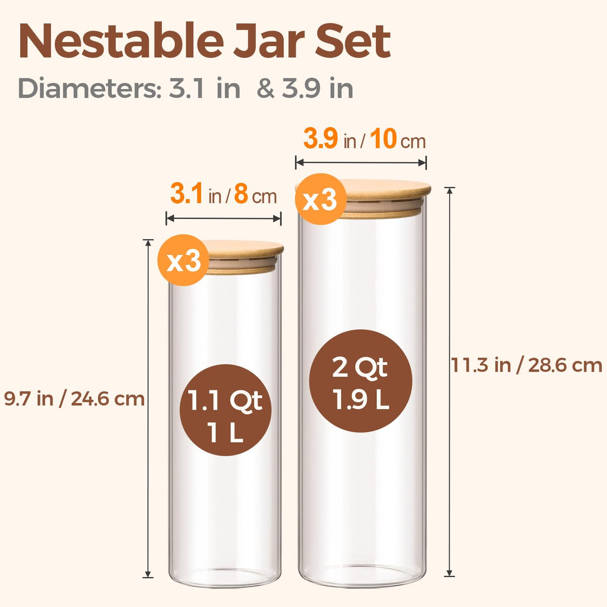 ComSaf cereal jar with clear view for easy monitoring
