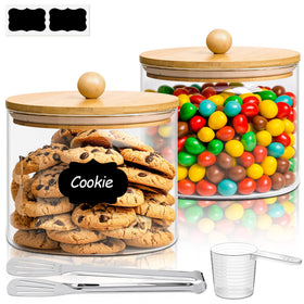 ComSaf half gallon cookie jar 2-pack with lids for easy cookie storage.