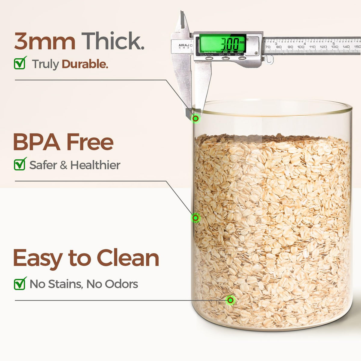 ComSaf included measuring spoons help precise refilling and baking prep