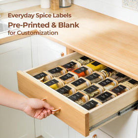 ComSaf kitchen set organized for easy meal prep and labeling.