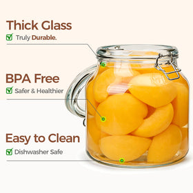 ComSaf metal clamp closure shown on a glass storage jar.