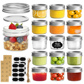 ComSaf mini mason jar with lids and bands for airtight jam storage and portion control