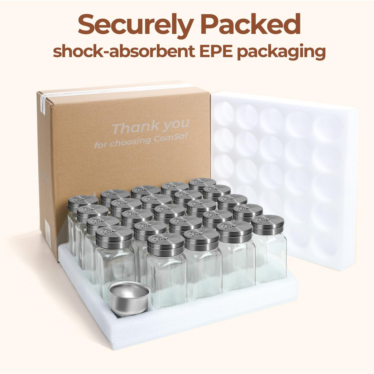 ComSaf 24-piece set keeps spices organized and accessible.