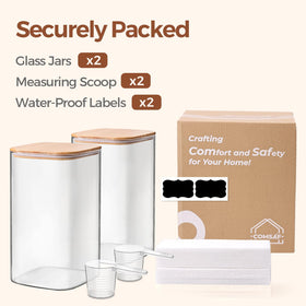 ComSaf modern, sleek glass jars—brighten any kitchen counter.