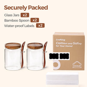 ComSaf multi-use jar stores tea, sugar, or spices with visible contents