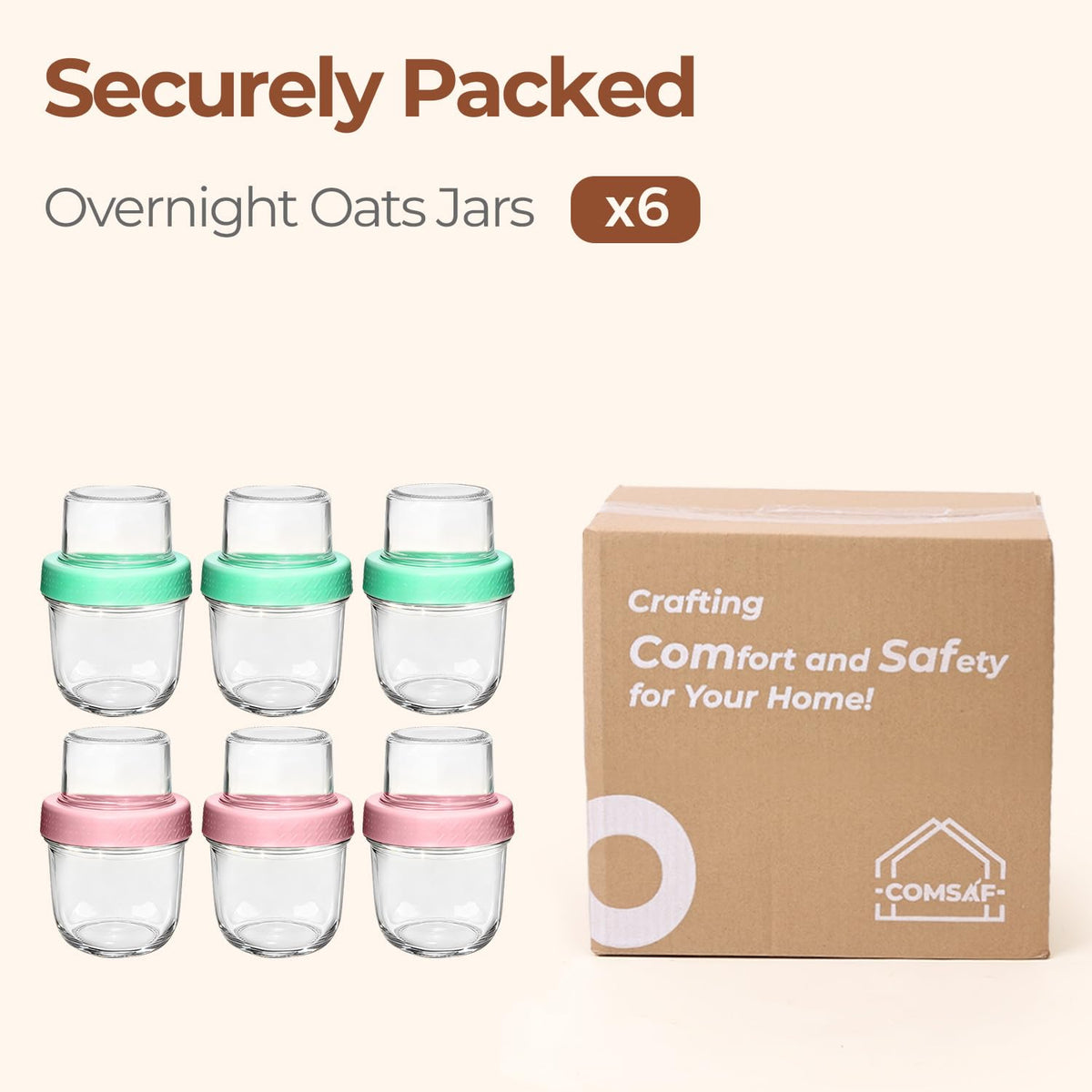 ComSaf on-the-go parfait jars ready for portable breakfasts