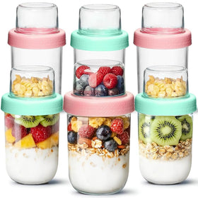 ComSaf overnight oats container top compartment with fruits for ready-to-eat meals
