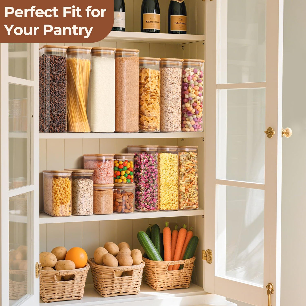 ComSaf pantry container for pasta and dry goods in a slim footprint.
