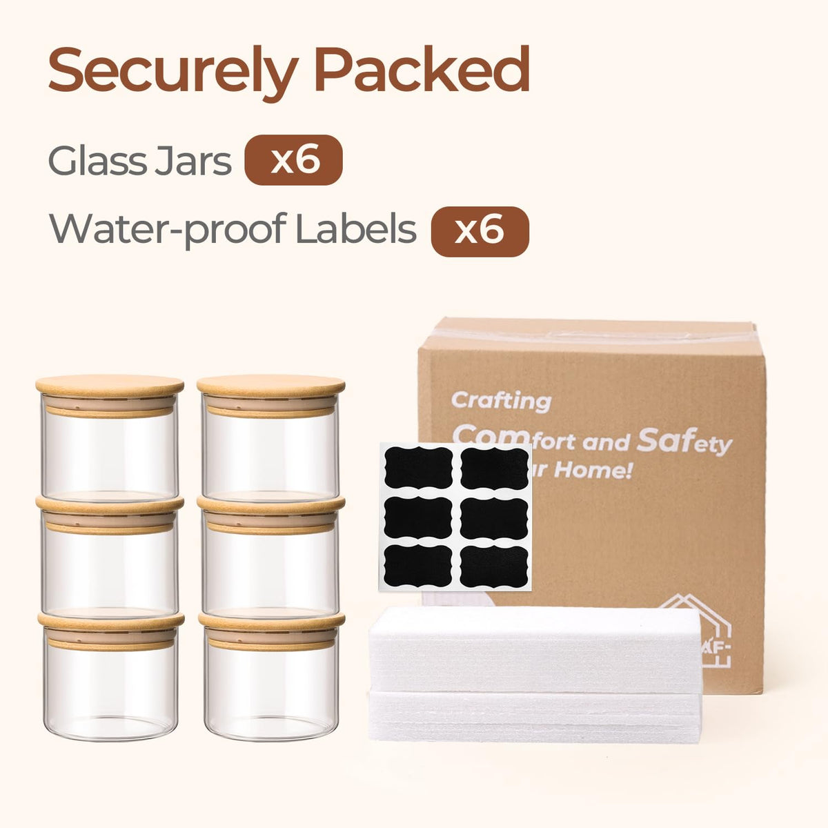 ComSaf pantry organization jar collection enhances cabinet clarity and tracking.