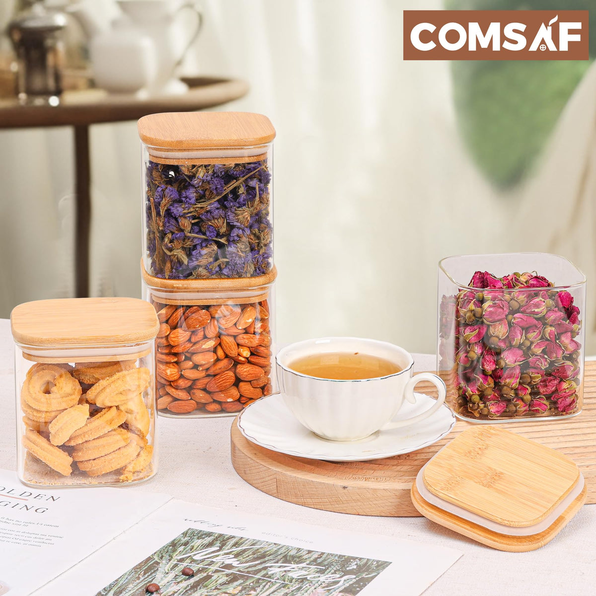 ComSaf kitchen pantry jars enhance visibility and easy portioning for meal prep.