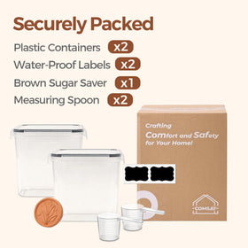 ComSaf pantry organizer canisters help stack neatly for efficient space use