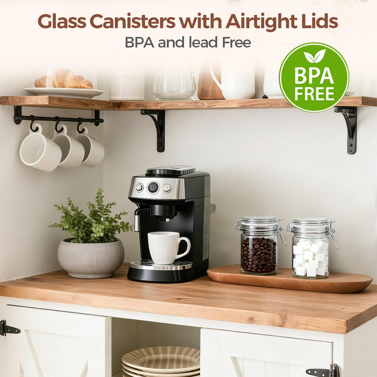 ComSaf jars stack neatly for a clutter-free pantry.