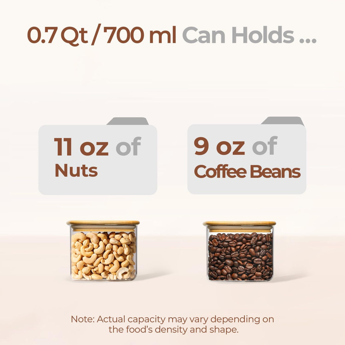 ComSaf clear glass canister for pantry shows contents at a glance for easy refills.