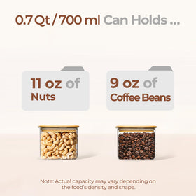 ComSaf clear glass canister for pantry shows contents at a glance for easy refills.