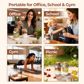ComSaf portable jars suit work, school, gym, and travel snacks.