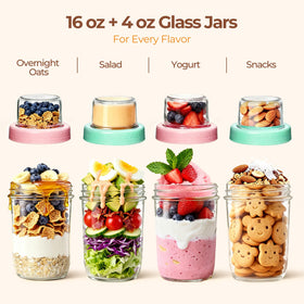 ComSaf portable glass jar ideal for work or gym meals