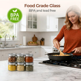 Regular-mouth jar with food-safe glass for reliable processing and storage.