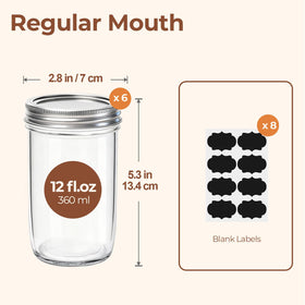 ComSaf regular-mouth jar in clear glass ideal for easy content viewing.