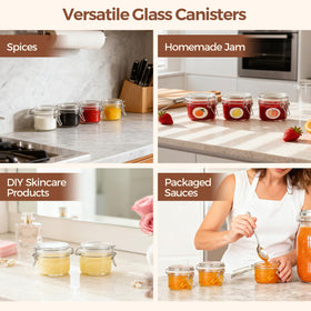 Food-grade BPA-free glass preserves quality while storing spices.