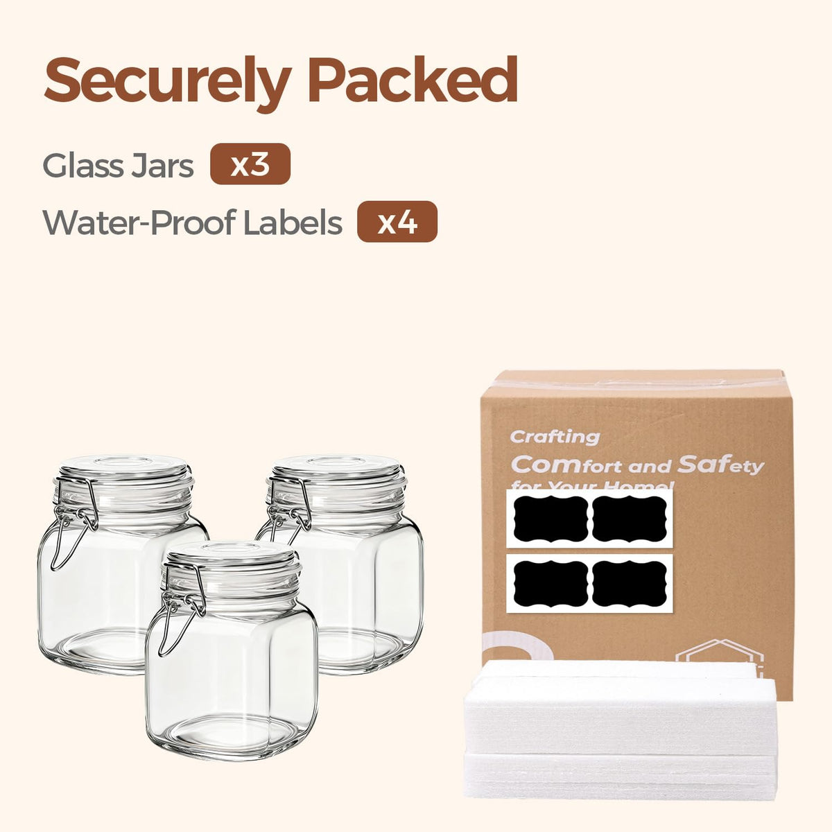 ComSaf reusable labels included for organized kitchen storage