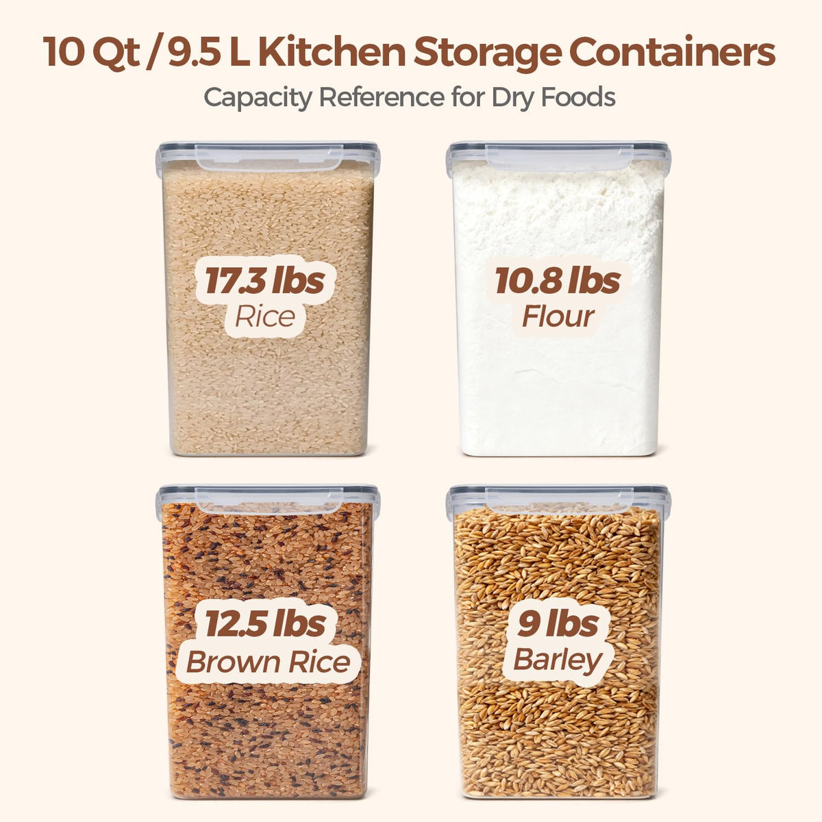 ComSaf rice container includes a rice colander for easy rinsing